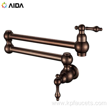 Matte Black Brass Wall Mount Kitchen Faucet